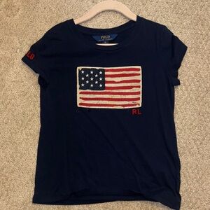 Polo by Ralph Lauren Kids Dark Blue T-Shirt with Flag Design